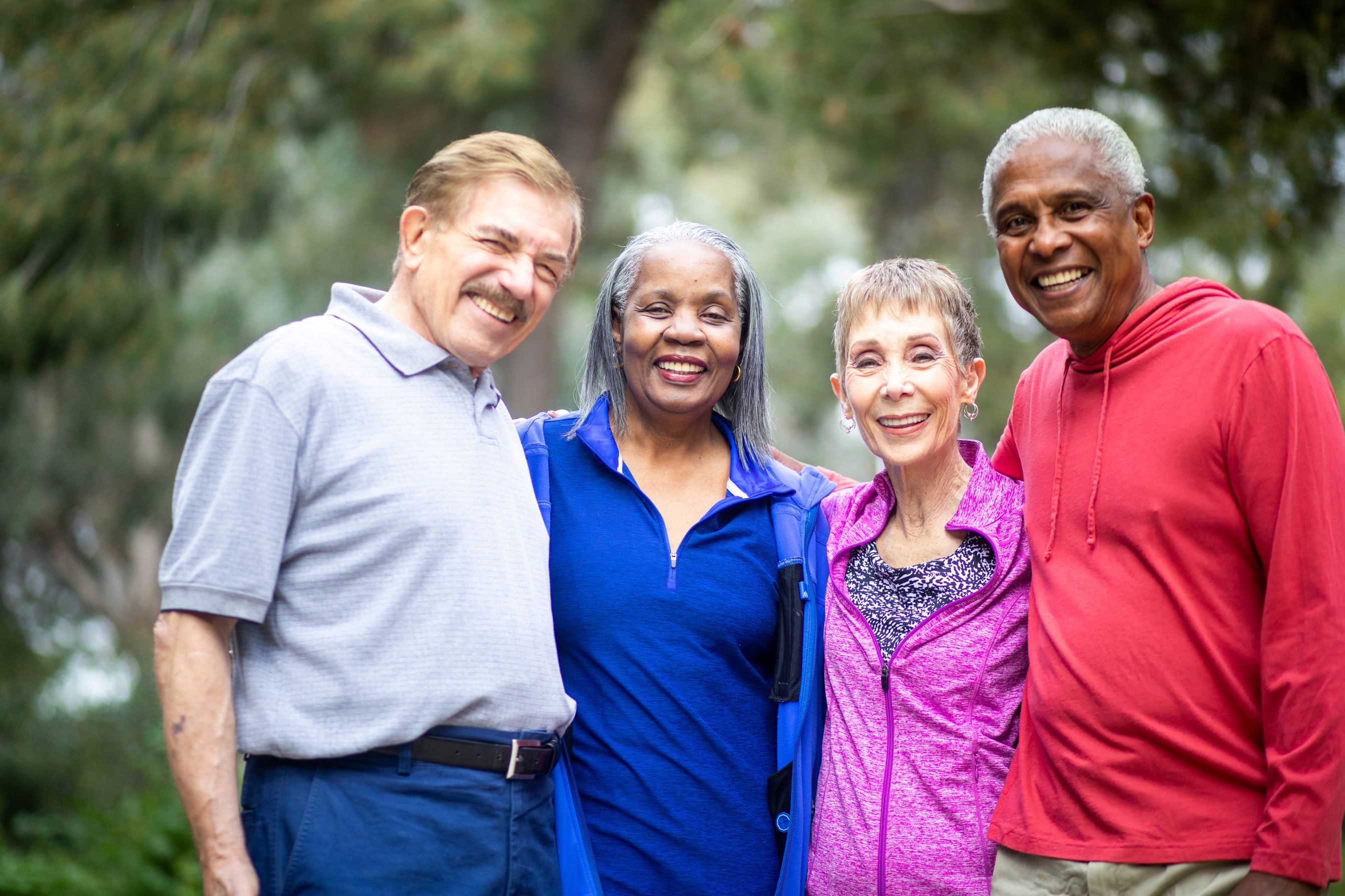 Group Photo of Diverse Seniors Hiking